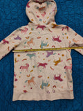 Cat & Jack Girl's Unicorn White Rainbow Colorful Hoodie Hooded Sweatshirt Full Zip