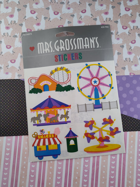 Vintage Mrs. Grossman's Stickers, Carnival, 2 Sheets New & Sealed