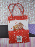 Vintage 1994 American Greetings Forget Me Not Valentine's Teddy Bears Gift Bag, NEW