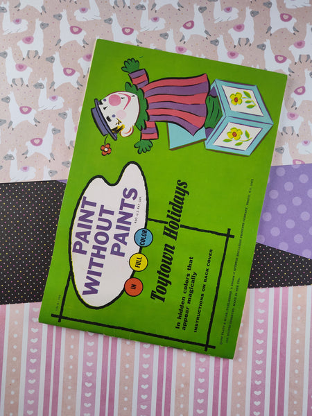 Vintage 1960 Paint Without Paints in Full Color "Toytown Holidays", Completed