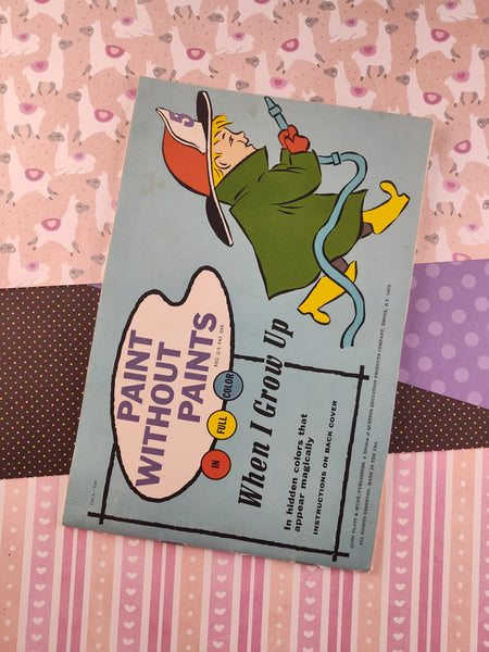 Vintage 1960 Paint Without Paints in Full Color "When I Grow Up", Completed