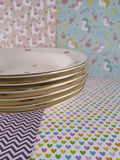 Vintage Homer Laughlin Nautilus Cunningham & Pickett Cardinal Gold-Rimmed Soup Bowls Set/6