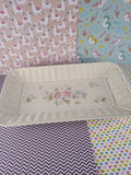 Vintage Pfaltzgraff "Tea Rose" Basket Weave Bread/Serving Tray, Nice & Clean