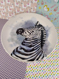 Pier 1 Imports Lunch/Salad Plate Zoo Animals Zebra Design Set/5, 8.75"