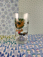 Vintage 12 Days of Christmas "1st Day" Glass Tumbler, Nice & Clean