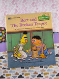 Vintage 1985 Sesame Street Growing-Up Book, Bert and The Broken Teapot Hardcover