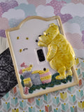 Walt Disney's Classic Pooh Hunny Jar Ceramic Lightswitch Plate, Nice & Clean