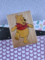 All Night Media Walt Disney "Dancing Pooh" #199-J05 Wooden Stamp Block