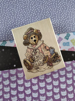 Vintage Boyd's Bears Collection Bailey at the Beach H21092 Wooden Stamp Block