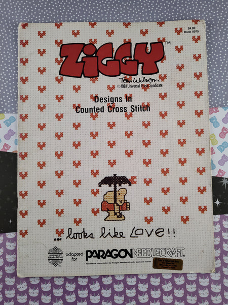 Vintage 1981 Ziggy "...Looks Like Love!!!" Designs by Gloria & Pat Cross Stitch Pattern Book 5075