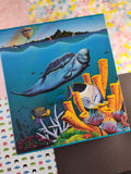 Vintage Keep Safe Underwater Theme Scrapbook Kit/Binder, Like New