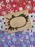 Vintage Holly Pond Hill Christmas Oval Holly Frame #L13303 Wooden Block/Rubber Stamp