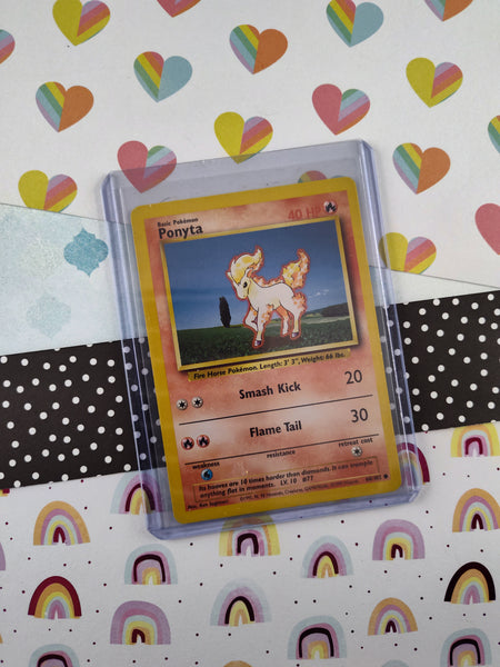 Vintage Common - Ponyta Base Set Non-Holo Pokemon Card 60/102 - NM
