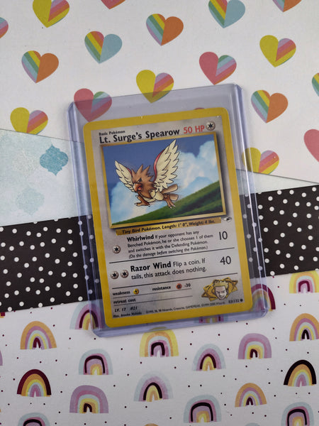 Vintage Common - Lt. Surge's Spearow Gym Heroes Non-Holo Pokemon Card 83/132  - NM