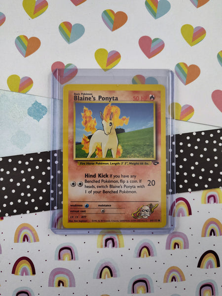 Vintage Common - Blaine's Ponyta Gym Challenge Non-Holo Pokemon Card 64/132  - NM