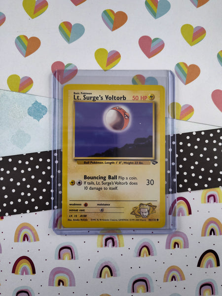 Vintage Common - Lt. Surge's Voltorb Gym Challenge Non-Holo Pokemon Card 86/132  - NM