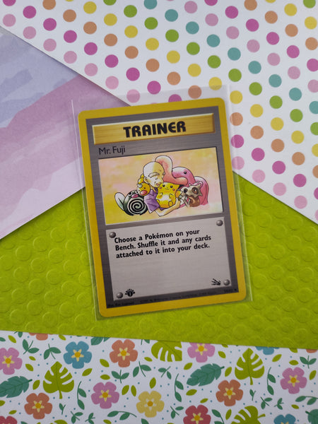 Vintage Uncommon - 1st Edition Mr. Fuji Fossil Non-Holo Pokemon Card 58/62 - LP (B)