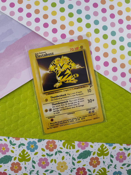 Vintage Rare - Base Set 2 Electabuzz Non-Holo Pokemon Card 24/130 - VG Pfaltzcraftsmore Vintage Rare - Base Set 2 Electabuzz Non-Holo Pokemon Card 24/130 - VG Pfaltzcraftsmore