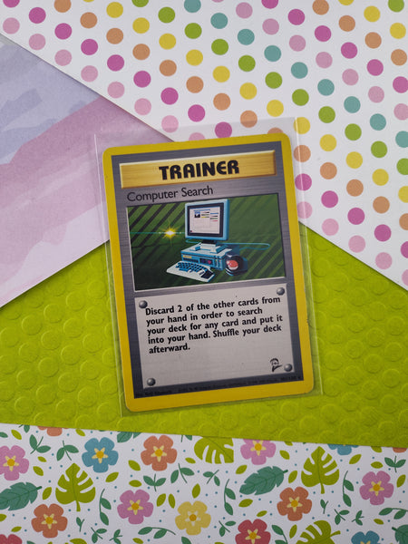 Vintage Rare - Computer Search Base Set 2 Non-Holo Pokemon Card 101/130 - LP