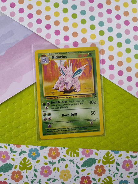 Vintage Uncommon - Nidorino Base Set 2 Non-Holo Pokemon Card 54/130 - VG