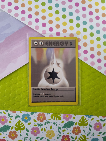 Vintage Uncommon - Double Colorless Energy Base Set 2 Non-Holo Pokemon Card 124/130 - LP