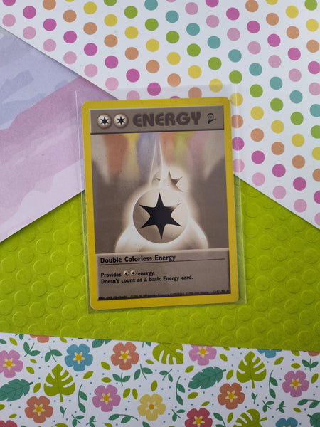 Vintage Uncommon - Double Colorless Energy Base Set 2 Non-Holo Pokemon Card 124/130 - LP (B)