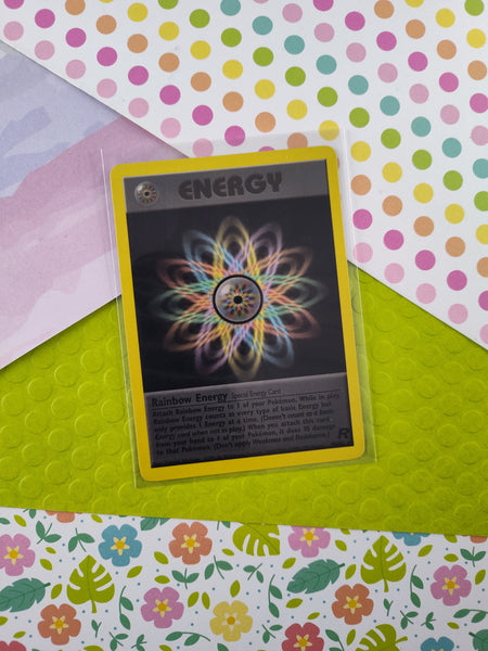 Vintage Rare - Rainbow Energy Team Rocket Non-Holo Pokemon Card 80/82 - VG