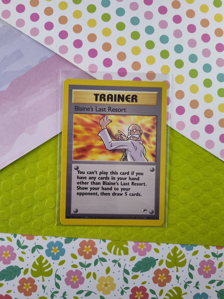 Vintage Uncommon - Blaine's Last Resort Gym Heroes Non-Holo Pokemon Card 105/132 - LP