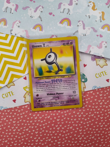 Vintage Uncommon - Unown (Y) Neo Revelation Non-Holo Pokemon Card 40/64 - VG