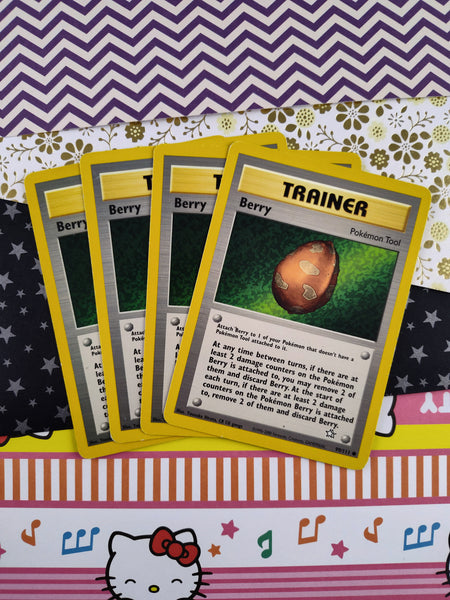 Vintage Common - Set/4 Berry Neo Genesis Non-Holo Pokemon Cards 99/111 - LP