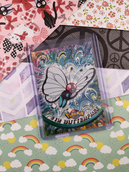 Vintage 1998 Topps Black Label TV Animation Edition #12 Butterfree Non-Holo Pokemon Card - NM