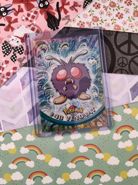 Vintage 1998 Topps 1st Edition Blue Label TV Animation Edition #48 Venonat Non-Holo Pokemon Card - NM