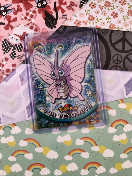 Vintage 1998 Topps Black Label TV Animation Edition #49 Venomoth Non-Holo Pokemon Card - NM