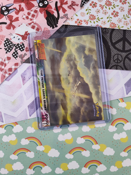 Vintage 1998 Topps 1st Edition Blue Label Mewtwo Strikes Back #41 "The Future Looks Bright" Non-Holo Pokemon Card - NM