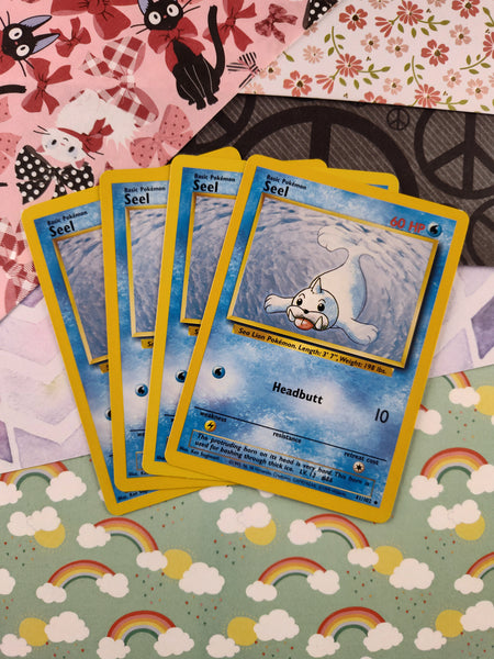 Vintage Uncommon - Set/4 Seel Base Set Non-Holo Pokemon Cards 41/102 - LP