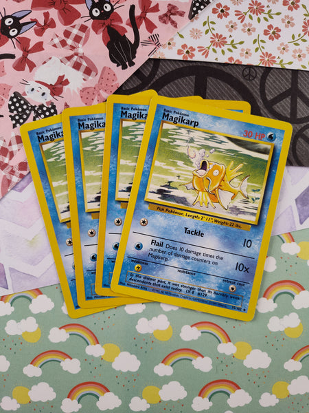 Vintage Uncommon - Set/4 Magikarp Base Set Non-Holo Pokemon Cards 35/102 - LP