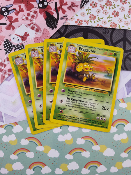 Vintage Uncommon - Set/4 Exeggutor Base Set 2 Non-Holo Pokemon Cards 39/130 - LP