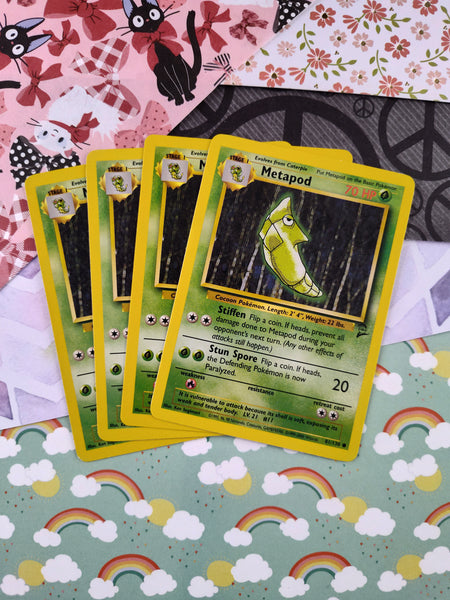 Vintage Common - Set/4 Metapod Base Set 2 Non-Holo Pokemon Cards 81/130 - LP