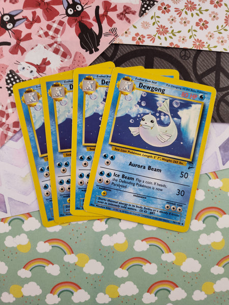 Vintage Uncommon - Set/4 Dewgong Base Set 2 Non-Holo Pokemon Cards 36/130 - LP