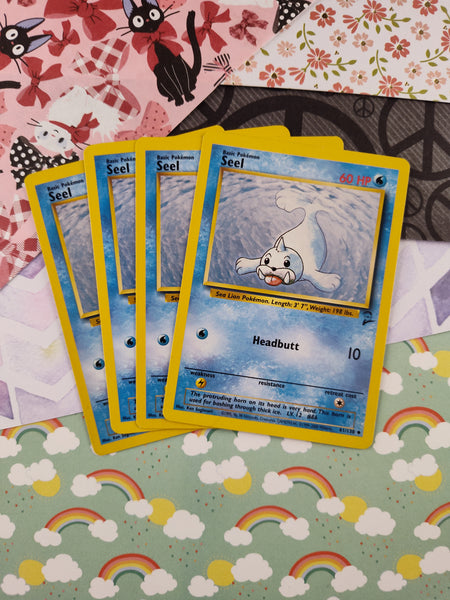 Vintage Uncommon - Set/4 Seel Base Set 2 Non-Holo Pokemon Cards 61/130 - LP