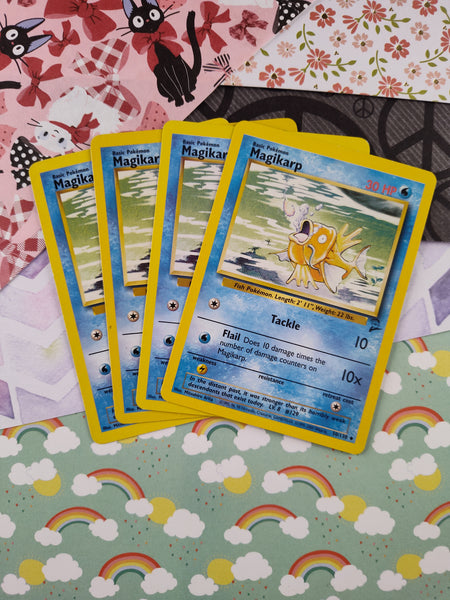 Vintage Uncommon - Set/4 Magikarp Base Set 2 Non-Holo Pokemon Cards 50/130 - LP