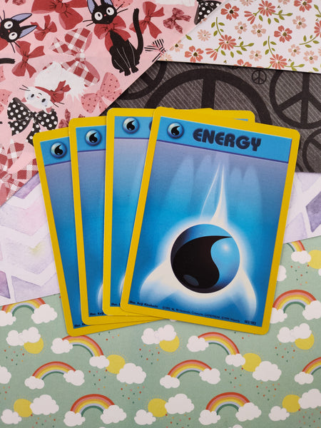 Vintage Energy - Set/4 Water Base Set Non-Holo Pokemon Cards 102/102 - LP