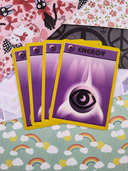 Vintage Energy - Set/4 Psychic Base Set Non-Holo Pokemon Cards 101/102 - LP