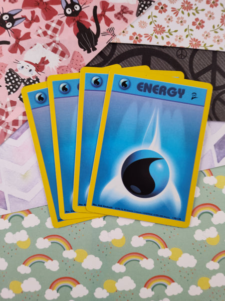 Vintage Energy - Set/4 Water Base Set 2 Non-Holo Pokemon Cards 130/130 - LP