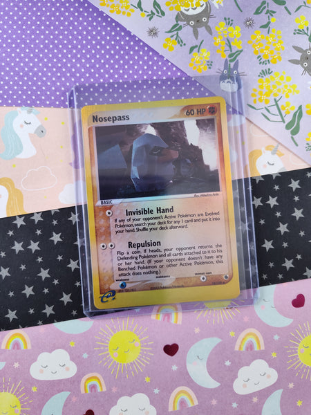 Vintage Rare - Nosepass Ruby & Sapphire Reverse Holo Pokemon Card 18/109 - NM