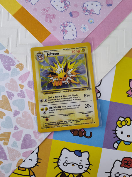 Vintage Rare - Jolteon Jungle Holographic Pokemon Card 4/64 - LP