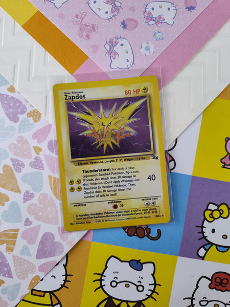 Vintage Rare - Zapdos Fossil Holographic Pokemon Card 15/62 - LP (B)