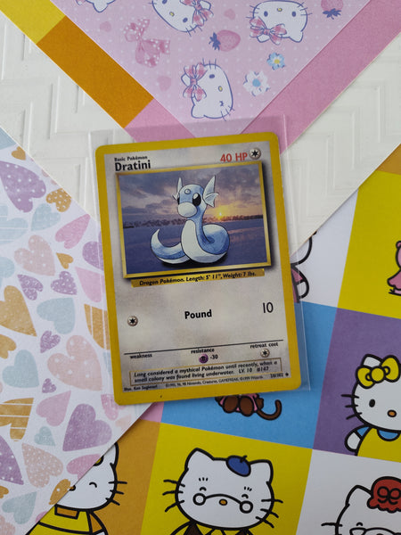 Vintage Uncommon - Dratini Base Set Non-Holo Pokemon Card 26/102 - MP