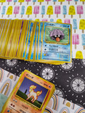 Vintage 1990's (Japanese) Bulk Pokemon Card Lot, 125 Common + 86 Uncommon WOTC Cards No Duplicates