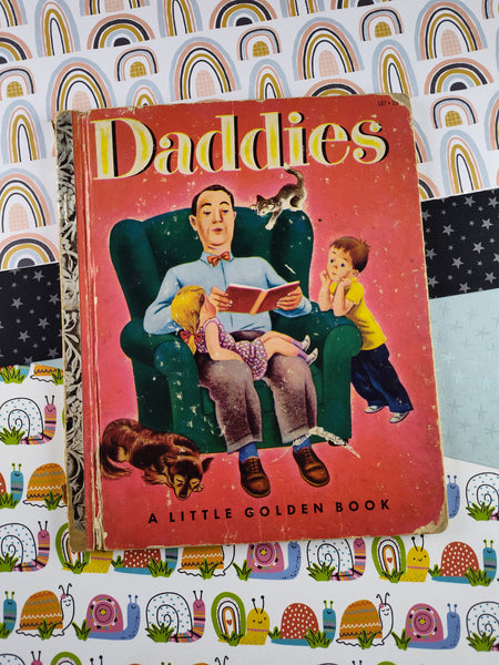 Vintage 1953 1st Printing Little Golden Book "Daddies" Hardcover